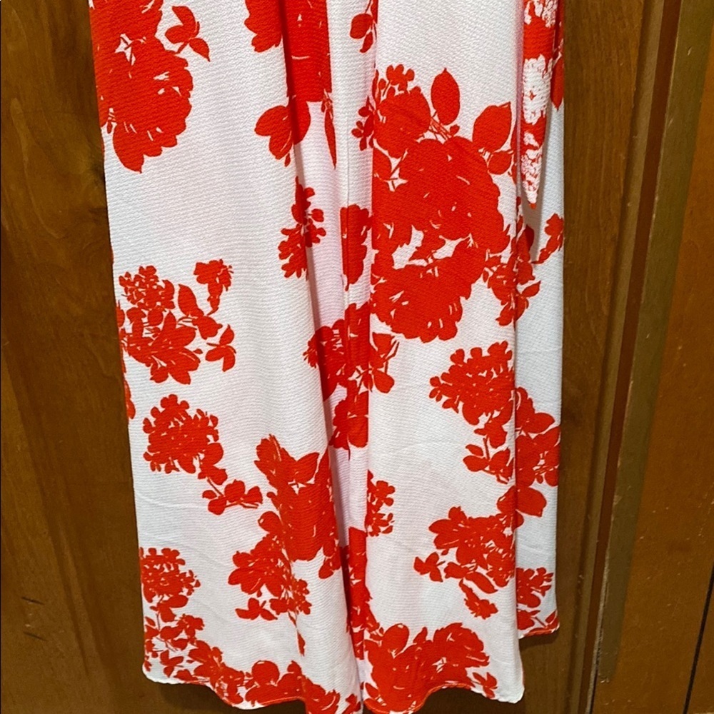 Premier Amour Red/White Sleeveless Size 12 Maxi Dress Summer Fall - Picture 7 of 14